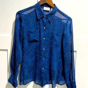 Petite L sheer blouse. Excellent condition. Non smoking household.